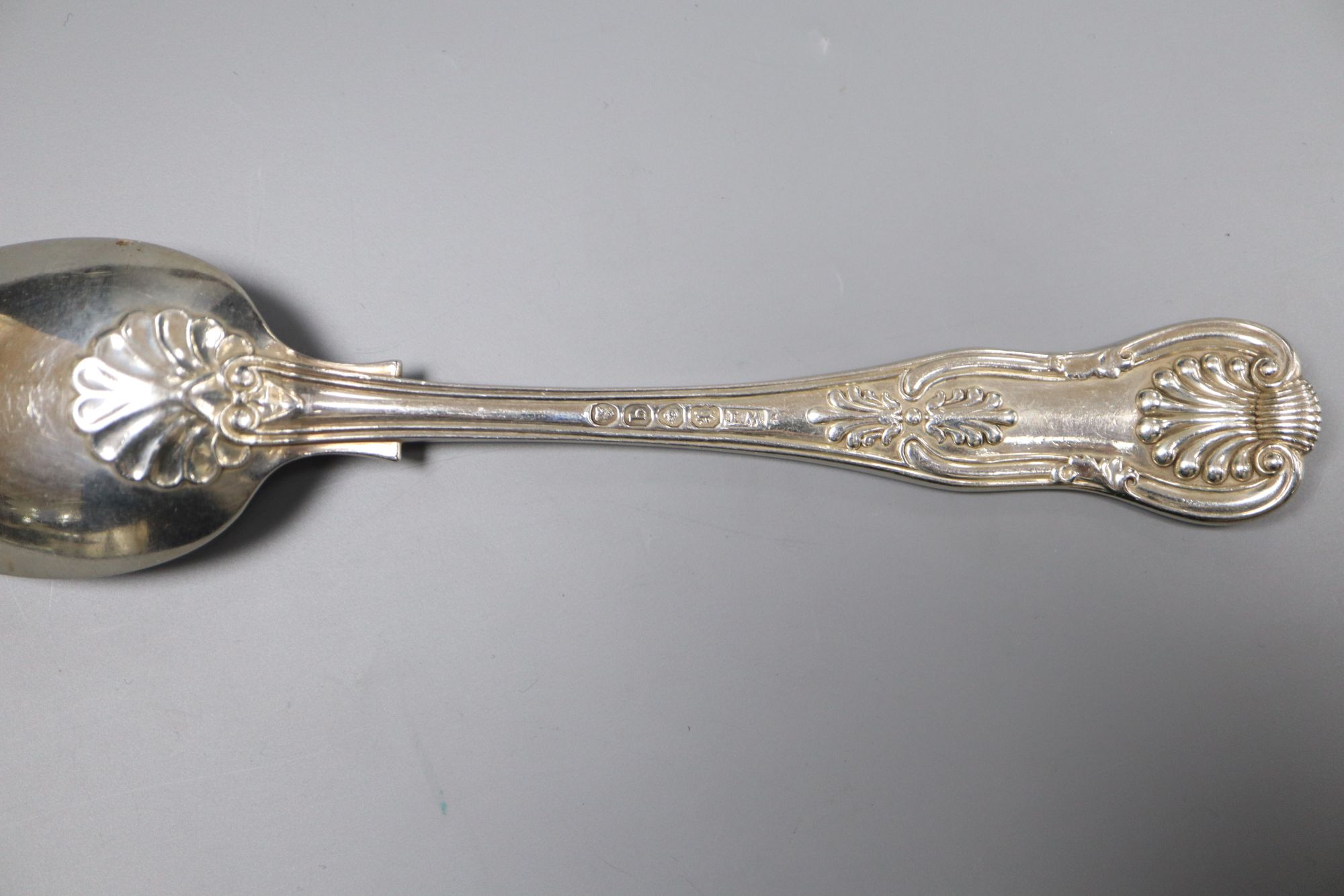 A matched part canteen of 19th century silver Kings pattern flatware